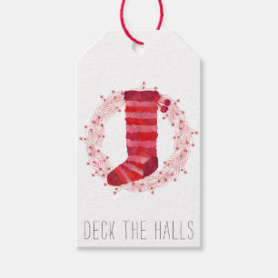 Christmas Stocking And Wreath Gift Tags