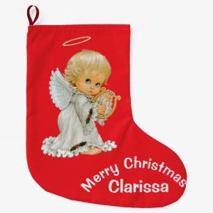 Christmas Stocking,  Baby Angel Large Christmas Stocking