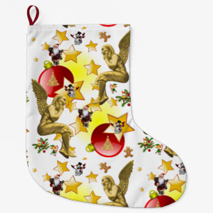 Christmas Stocking, Christmas Angel Large Christmas Stocking