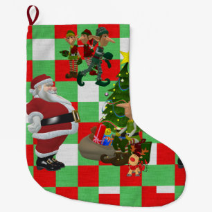 Christmas Stocking, Christmas Elf Large Christmas Stocking