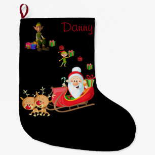 Christmas Stocking, Christmas Elf Large Christmas Stocking