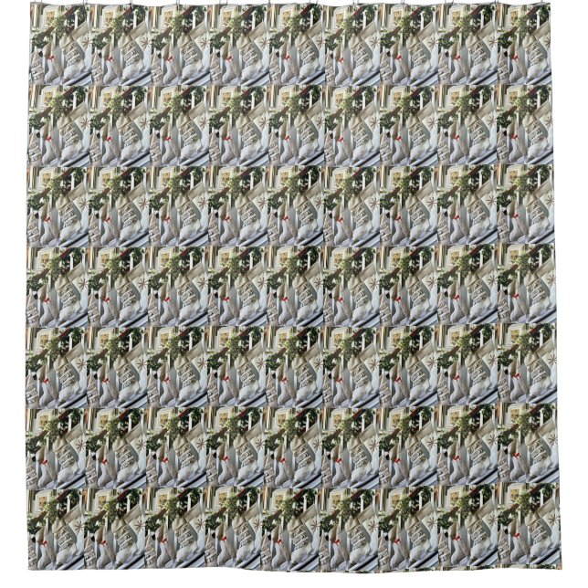 **CHRISTMAS STOCKING** CHRISTMAS SHOWER CURTAIN (Front)