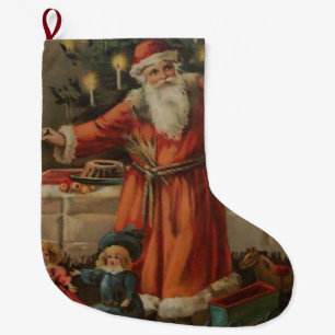 Christmas Stocking, Christmas Vintage Large Christmas Stocking