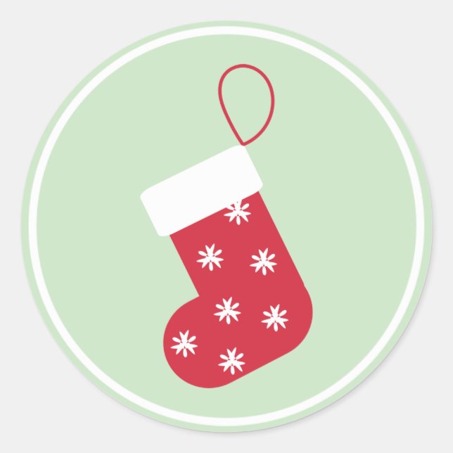 Christmas Stocking Classic Round Sticker (Front)