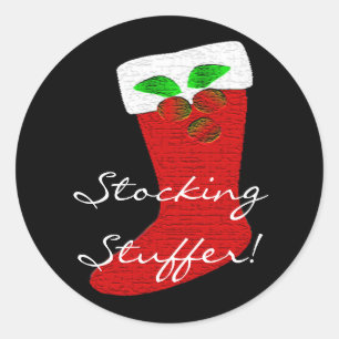 Christmas Stocking Customizable Classic Round Sticker