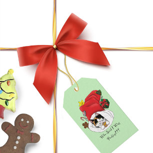Christmas Stocking Cute Calico Kitten Gift Tags