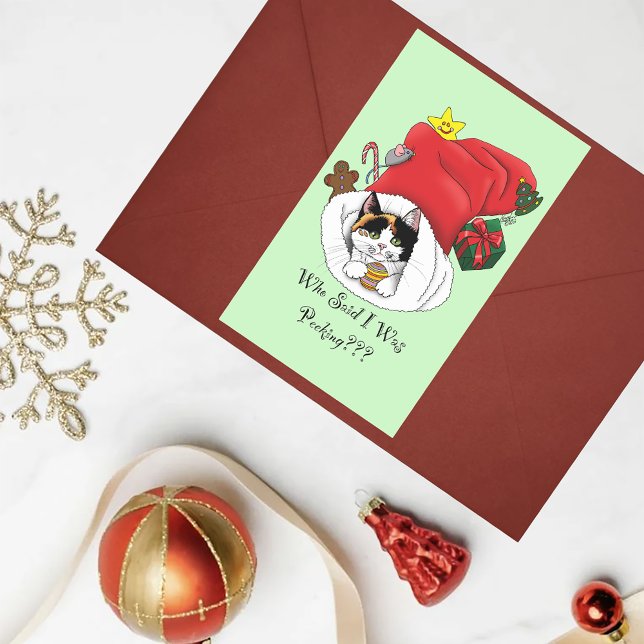 Christmas Stocking Cute Calico Kitten Sticker (Creator Uploaded)