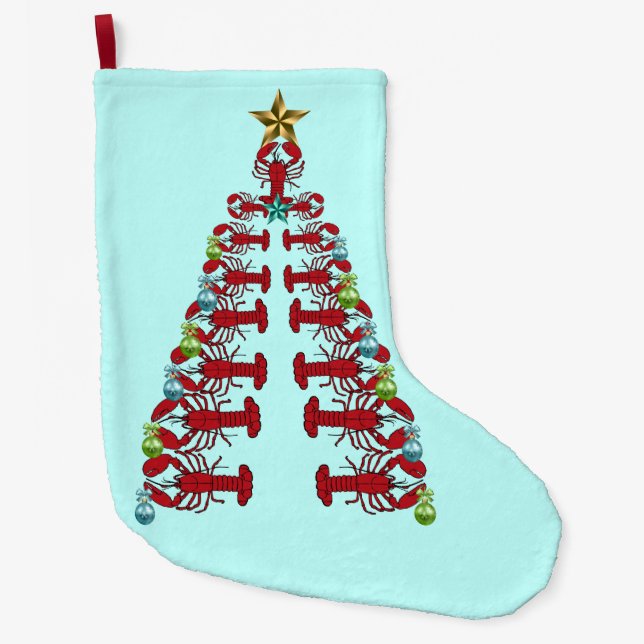 Christmas stocking Cute Lobster Nautical beach (Front)