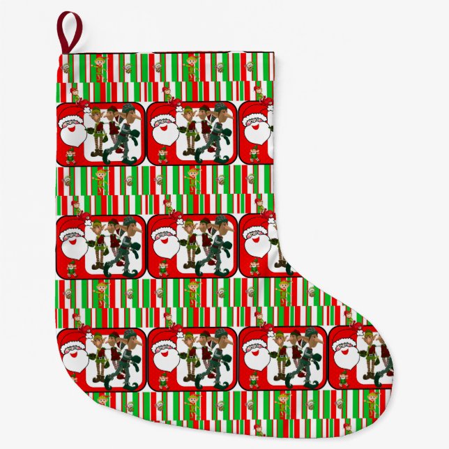 Christmas Stocking, Elf Large Christmas Stocking (Front)