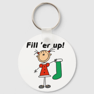 Christmas Stocking Fill 'er Up Tshirts and Gifts Keychain