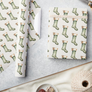 Christmas Stocking Gift Wrapping Paper