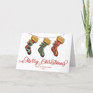 Christmas Stocking Greeting Folded Card