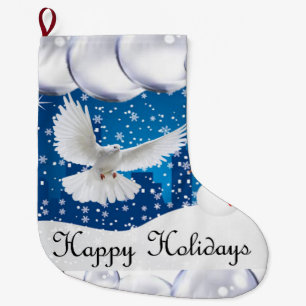 Christmas Stocking, Happy Holidays Large Christmas Stocking