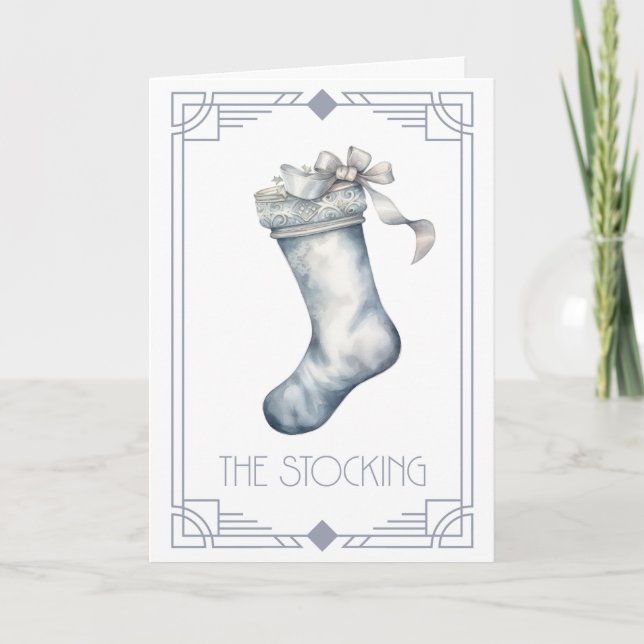 Christmas Stocking  Holiday Card (Front)