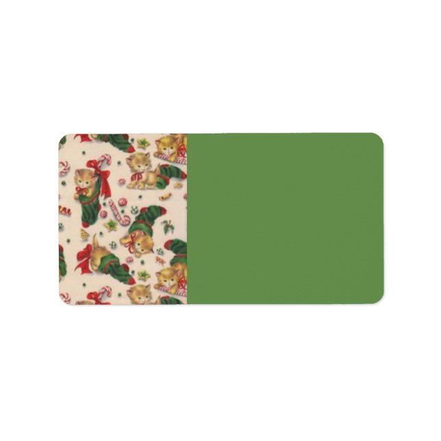 Christmas Stocking Kitty Address Labels (Front)