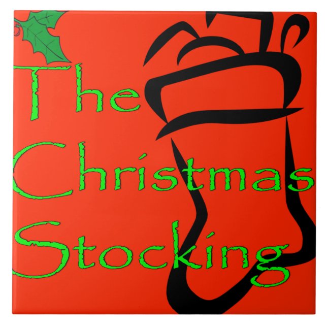 Christmas Stocking logo tile/trivet Tile (Front)