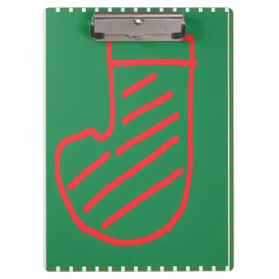 Christmas Stocking on Green Clipboard