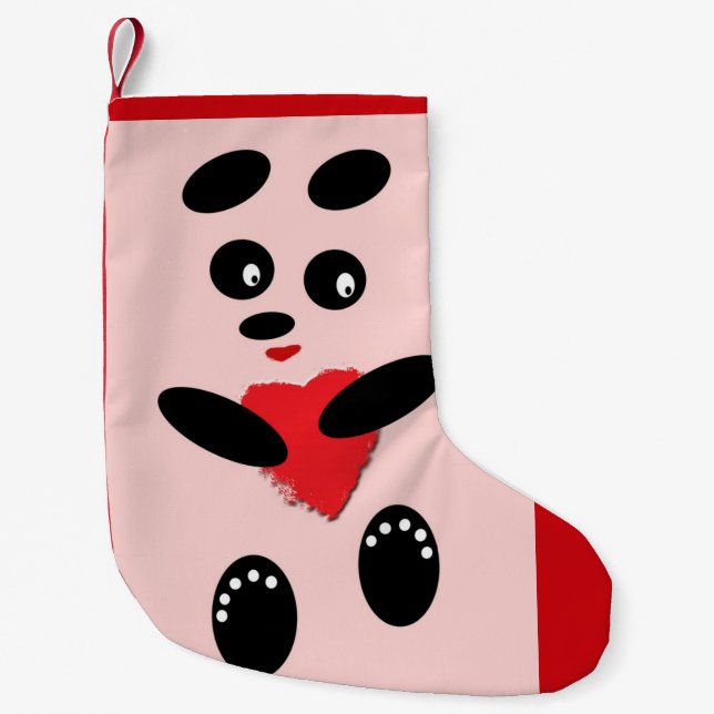 Christmas Stocking Panda In Love Small (Front)