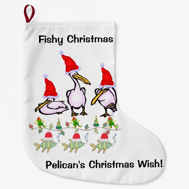Christmas Stocking,  Pelican's  Large Christmas Stocking (Front)