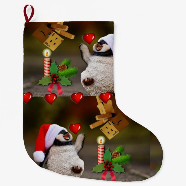 Christmas Stocking,  Penguin Large Christmas Stocking (Front)