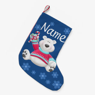 Christmas Stocking Polar Bear Pattern Holiday