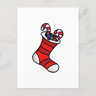Christmas stocking postcard