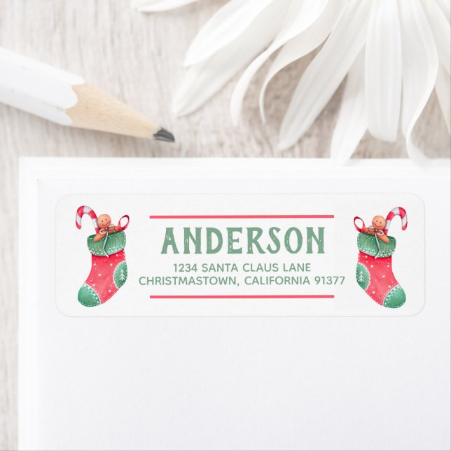 Christmas Stocking Return Address Label (Insitu)