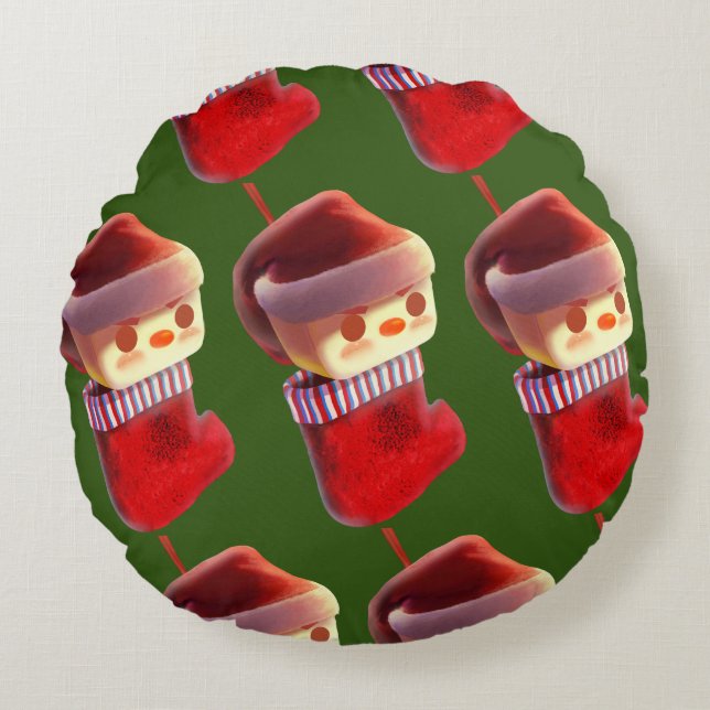 Christmas Stocking Round Pillow (Front)