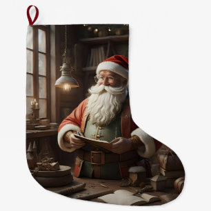 Christmas Stocking, Santa Claus Vintage  Large Christmas Stocking