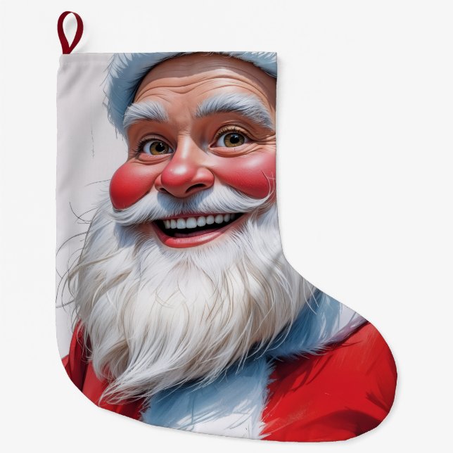 Christmas Stocking, Santa Claus Vintage  Large Christmas Stocking (Front)