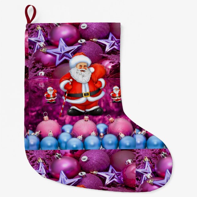Christmas Stocking, Santa Large Christmas Stocking (Front)