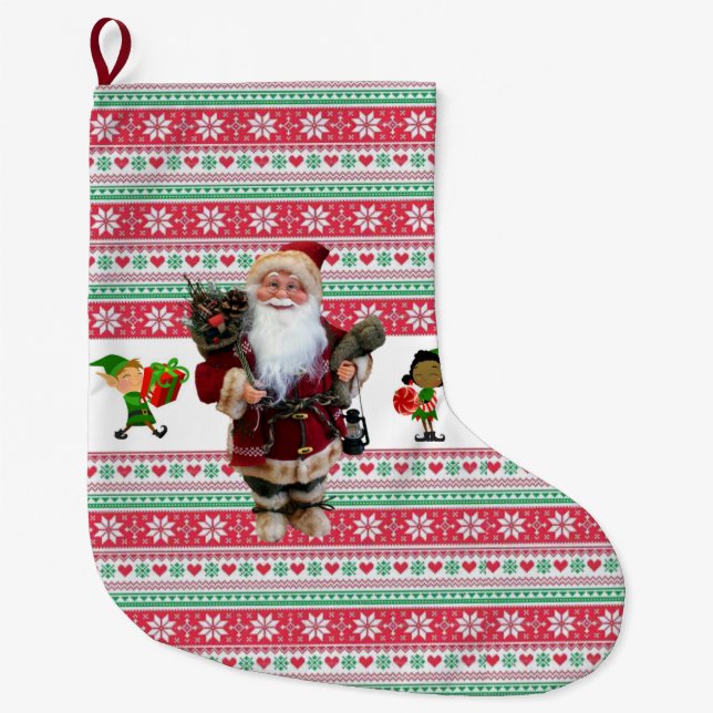 Christmas Stocking, Santa Large Christmas Stocking (Front)