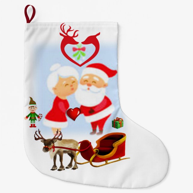 Christmas Stocking, Santa Large Christmas Stocking (Front)