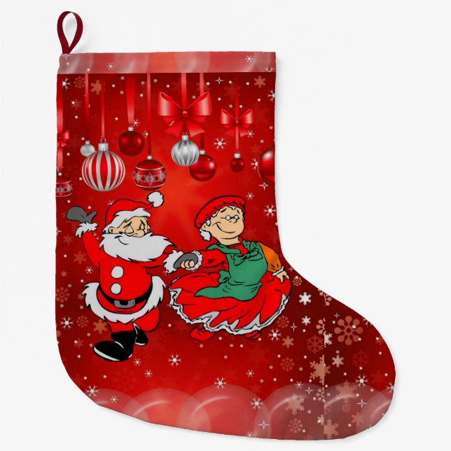 Christmas Stocking, Santa Large Christmas Stocking (Front)