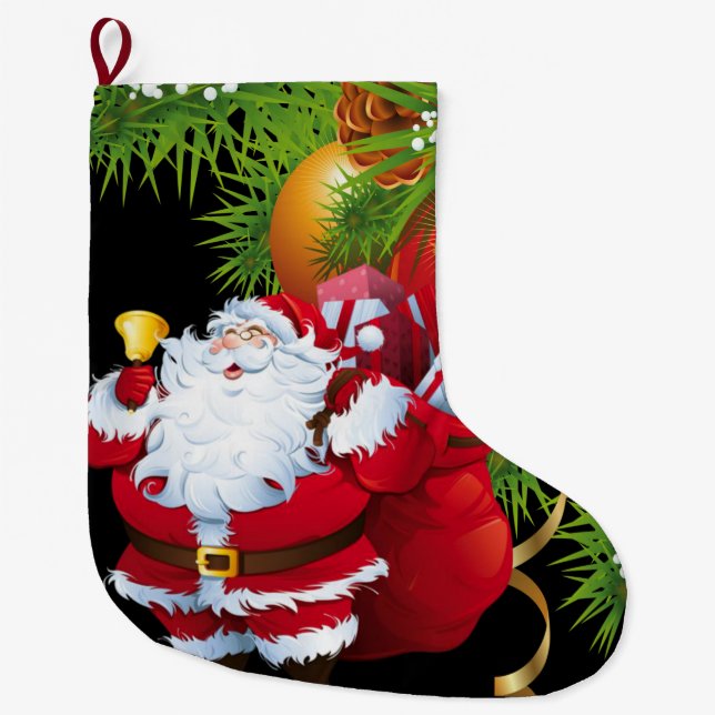 Christmas Stocking, Santa Large Christmas Stocking (Front)