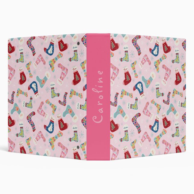 Christmas Stocking Sister Personalized Binder (Background)