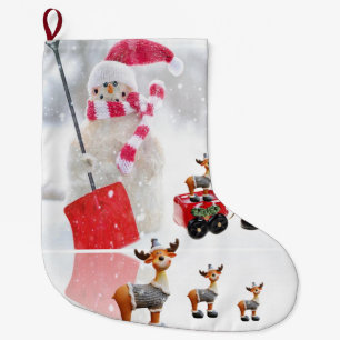 Christmas Stocking, Snowman Large Christmas Stocking