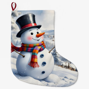 Christmas Stocking, Snowman Large Christmas Stocking