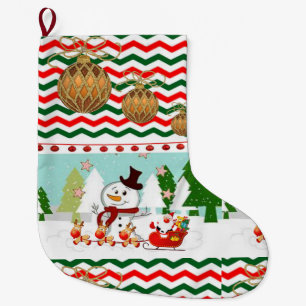 Christmas Stocking, Snowman Large Christmas Stocking