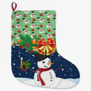 Christmas Stocking, Snowman Large Christmas Stocking