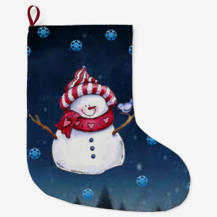 Christmas Stocking, Snowman Large Christmas Stocking