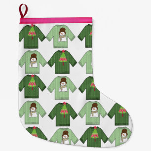 Christmas Stocking, Snowman Large Christmas  Stocking