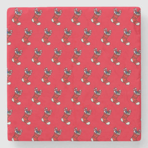 Christmas stocking stone coaster
