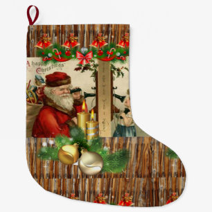 Christmas Stocking, Vintage Large Christmas Stocking