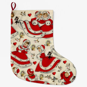 Christmas Stocking, Vintage Large Christmas Stocking