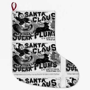 Christmas Stocking, Vintage Santa Large Christmas Stocking