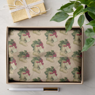 Christmas Stocking Vintage Victorian Antique Tissue Paper