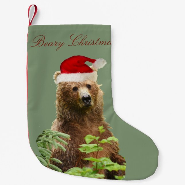 Christmas stocking w/ grizzly bear (Front)