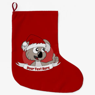 Christmas stocking with cute cartoon koala