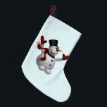 Christmas Stocking with Happy Snowman<br><div class="desc">Happy Snowman - Merry Christmas</div>